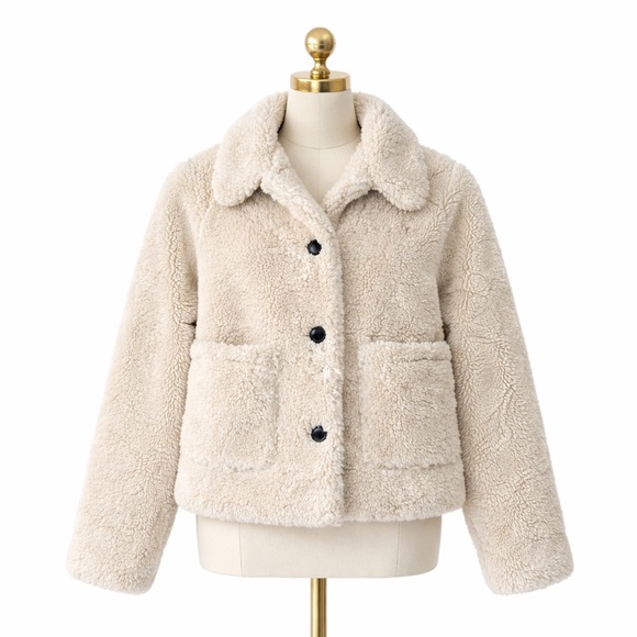 Sanctuary Jackets & Blazers - Sanctuary Sherpa Jacket Size‎ M Teddy Bear Coat Beige Anthropologie